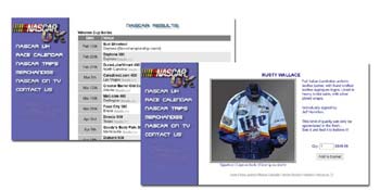Nascar UK website - built 2000